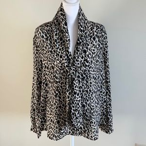 Jcrew animal pint blouse, size large